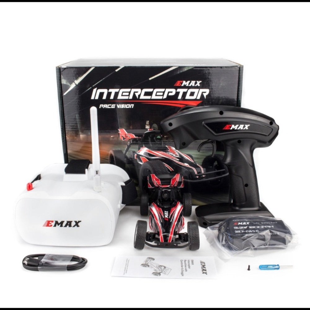 EMAX Interceptor FPV Indoor Race RC Car w/Camera Kit Goggles